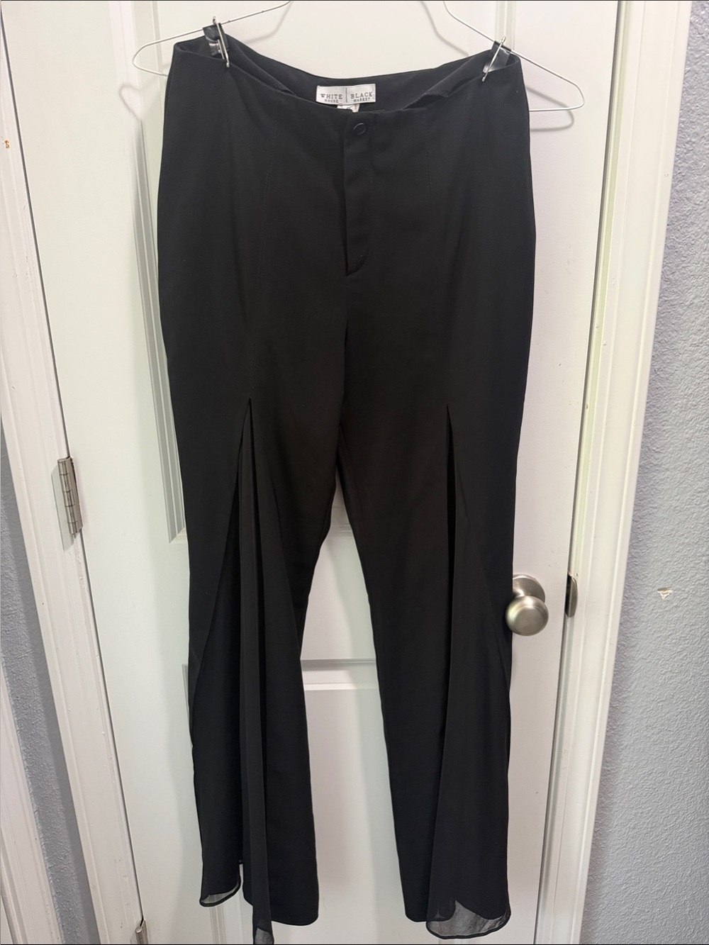 White House Black Market Black Wide-Leg Pleat-Front Trousers